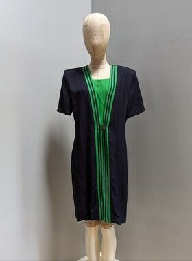 Petite Perceptions Vintage Blue & Green Dress